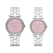 Marc Jacobs Baker Pink Dial Silver Steel Strap Watch for Women - MBM3280