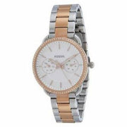 Fossil Tailor White Dial Two Tone Steel Strap Watch for Women - ES4396