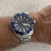 Tag Heuer Aquaracer Blue Dial Silver Steel Strap Watch for Men - WAY101C.BA0746