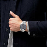 Emporio Armani Sportivo Chronograph Blue Dial Silver Steel Strap Watch For Men - AR6072