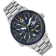 Citizen Promaster Nighthawk Eco Drive Navy Blue Dial Silver Steel Strap Watch For Men - BJ7006-56L