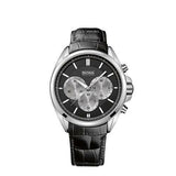Hugo Boss Driver Chronograph Black Dial Black Leather Strap Watch for Men - 1512879