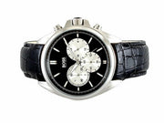 Hugo Boss Driver Chronograph Black Dial Black Leather Strap Watch for Men - 1512879