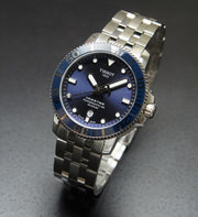 Tissot T Sport Seastar 1000 Powermatic Silicium Blue Dial Silver Steel Strap Watch For Men - T120.407.11.041.01
