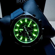 Hugo Boss Energy Chronograph Grey Dial Blue Rubber Strap Watch For Men - 1513972