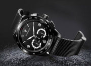 Maserati Traguardo Chronograph Black Dial Black Mesh Bracelet Watch For Men - R8873612031