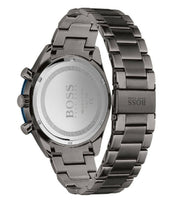 Hugo Boss Santiago Chronograph Blue Dial Grey Steel Strap Watch for Men - 1513863