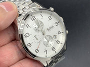 Hugo Boss Aeroliner Chronograph Quartz White Dial Silver Steel Strap Watch For Men - HB1512445