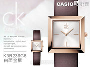 Calvin Klein Mark White Dial Brown Leather Strap Watch for Women - K3R236G6