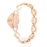 Swarovski Crystal Flower Red Dial Rose Gold Steel Strap Watch for Women - 5552783