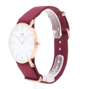 Daniel Wellington Classic Roselyn White Dial Red NATO Strap Watch For Women - DW00100271
