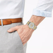 Salvatore Ferragamo Sapphire Silver Dial Two Tone Steel Strap Watch for Men - SFHP00520