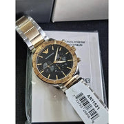 Emporio Armani Chronograph Black Dial Two Tone Steel Strap Watch For Men - AR11521