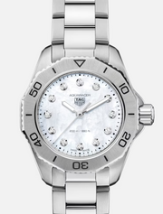 Tag Heuer Aquaracer Professional 200 Quartz Diamond Mother of Pearl Dial Silver Steel Strap Watch for Women - WBP1416.BA0622