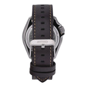 Seiko 5 Sports SKX GMT Automatic Mocha Black Dial Brown Leather Strap Watch For Men - SSK036K1