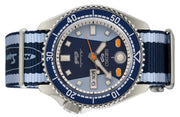 Seiko 5 Sports Honda Super Cub Limited Edition Blue Dial Two Tone NATO Strap Watch For Men - SRPK37K1