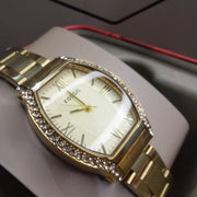 Fossil Wallace Gold Tone Dial Gold Steel Strap Watch for Women - ES3176
