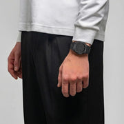 D1 Milano Ultra Thin Re-Gun Black Dial Gray Steel Strap Watch for Men - D1-UTBJ41