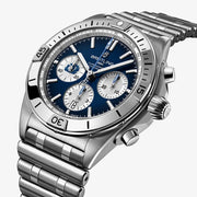 Breitling Chronomat B01 42 Six Nations Scotland Blue Dial Silver Steel Strap Watch for Men - AB0134A51C1A1