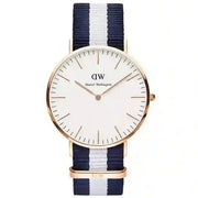 Daniel Wellington Classic Glasgow White Dial Two Tone NATO Strap Watch For Women - DW00100031