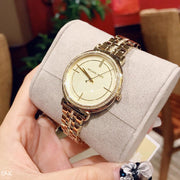 Michael Kors Cinthia Quartz Gold Dial Gold Steel Strap Watch For Women - MK3681