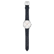 Michael Kors Pyper Quartz Silver Dial Blue Leather Strap Watch For Women - MK7244