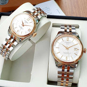 Tissot Ballade Powermatic 80 Mother of Pearl Silver Dial Two Tone Steel Strap Watch For Women - T108.208.22.117.00