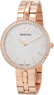Swarovski Cosmopolitan Diamond Powder Silver Dial Rose Gold Steel Strap Watch for Women - 5517803