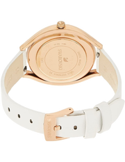 Swarovski Crystalline Aura Silver Dial White Leather Strap Watch for Women - 5519453
