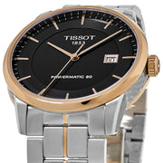 Tissot Luxury Powermatic 80 Black Dial Silver Steel Strap Watch For Men - T086.407.22.051.00