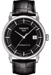 Tissot T Classic Luxury Black Dial Black Leather Strap Watch For Men - T086.407.16.051.00