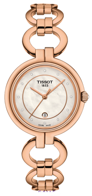 Tissot T Lady Flamingo Mother of Pearl Dial Rose Gold Steel Strap Watch for Women - T094.210.33.116.01