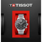 Tissot Quickster Chronograph Black Dial Silver Steel Strap Watch For Men - T095.417.11.067.00