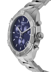 Tissot PR 100 Sport Quartz Chronograph Blue Dial Silver Steel Strap Watch For Men - T101.617.11.041.00