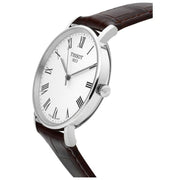 Tissot T Classic Everytime White Dial Brown Leather Strap Watch For Men - T109.410.16.033.00