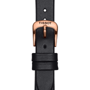 Tissot T Wave Diamond Mother of Pearl Dial Black Leather Strap Watch For Women - T112.210.36.111.00