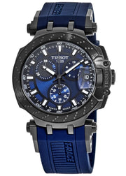 Tissot T Race Chronograph Blue Dial Blue Silicone Strap Watch For Men - T115.417.37.041.00