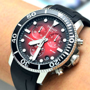 Tissot Seastar 1000 Chronograph Red Dial Black Rubber Strap Watch For Men - T120.417.17.421.00