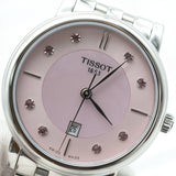 Tissot Carson Premium Lady Mother of Pearl Pink Dial Silver Steel Strap Watch For Women - T122.210.11.159.00