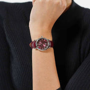 Tissot Carson Premium Lady Maroon Dial Maroon Leather Strap Watch For Women - T122.210.16.373.00
