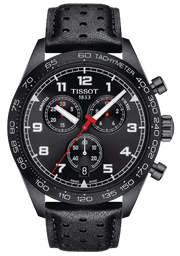 Tissot T Sport PRS 516 Chronograph Black Dial Black Leather Strap Watch for Men - T131.617.36.051.00