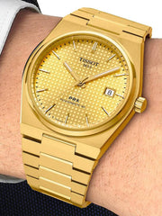 Tissot PRX Powermatic 80 Gold Dial Gold Steel Strap Watch for Men - T137.407.33.021.00