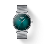 Tissot Everytime Gent Green Dial Silver Mesh Bracelet Watch for Men - T143.410.11.091.00