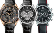 Hugo Boss Driver Chronograph Black Dial Black Leather Strap Watch for Men - 1512879