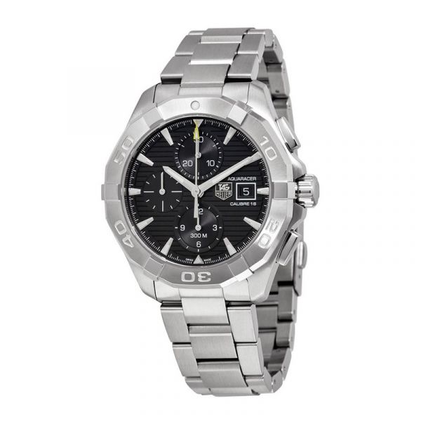 Tag Heuer Aquaracer Automatic Chronograph Black Dial Silver Steel