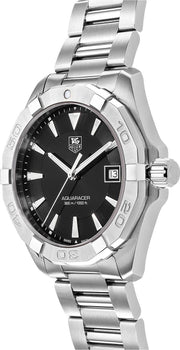 Tag Heuer Aquaracer Quartz Black Dial Silver Steel Strap Watch for Men - WAY1110.BA0928