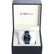 Tag Heuer Carrera Quartz Diamonds Blue Dial Blue Leather Strap Watch for Women - WAR1114.FC6391