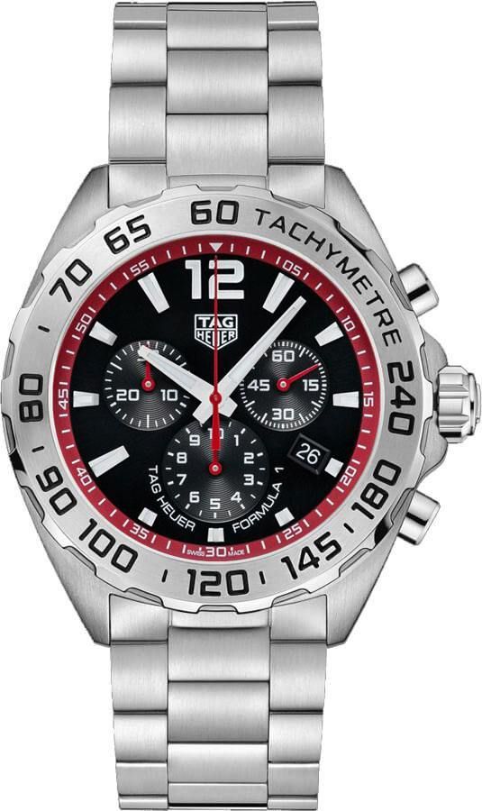 Tag Heuer Formula 1 Chronograph Black Dial Silver Steel Strap Watch for Men - CAZ101Y.BA0842