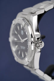 Tag Heuer Aquaracer Quartz Black Dial Silver Steel Strap Watch for Men - WAY1110.BA0928