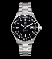 Tag Heuer Aquaracer Automatic Caliber 5 Black Dial Silver Steel Strap Watch for Men - WAN2110.BA0822